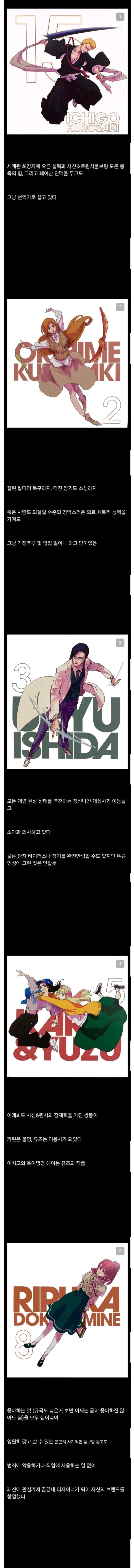 (블리치)캐릭터들의 완결 이후 직업들.jpg