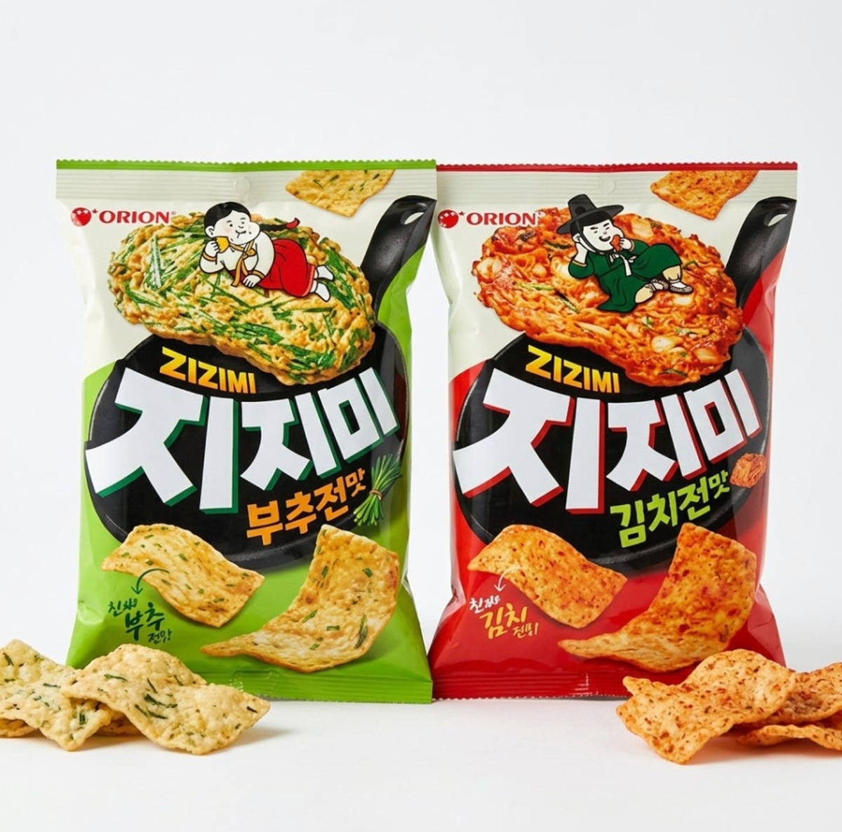 오리온 신상 과자 부추전 김치전 칩