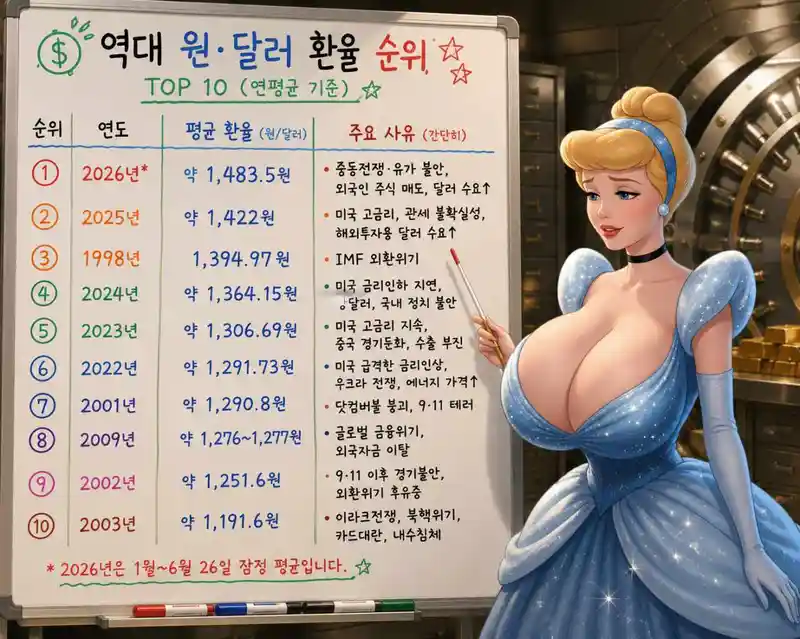 역대 원.달러 환율 순위