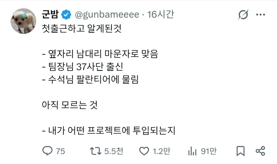 첫 출근하고 알게 된 것.jpg
