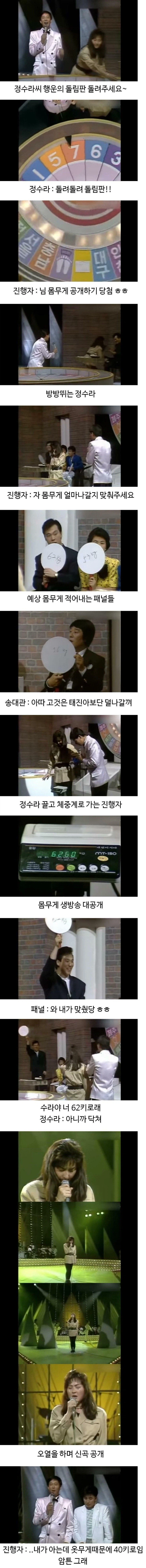 여자 가수 몸무게 공개하던 옛날 예능.jpg