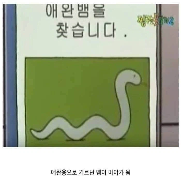 짱구 초창기 시절에 나온 흰둥이 뱀.jpg