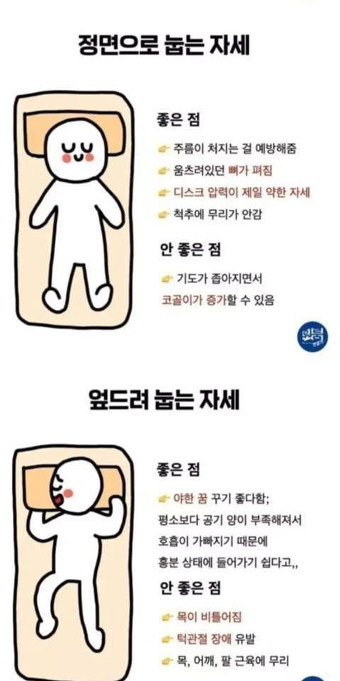 자는 자세 중요성
