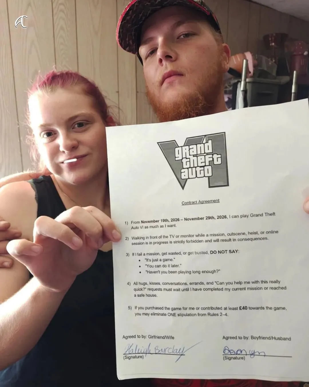 여친한테 GTA 6 방해금지 각서 받아낸 남자 ㅋㅋㅋㅋ