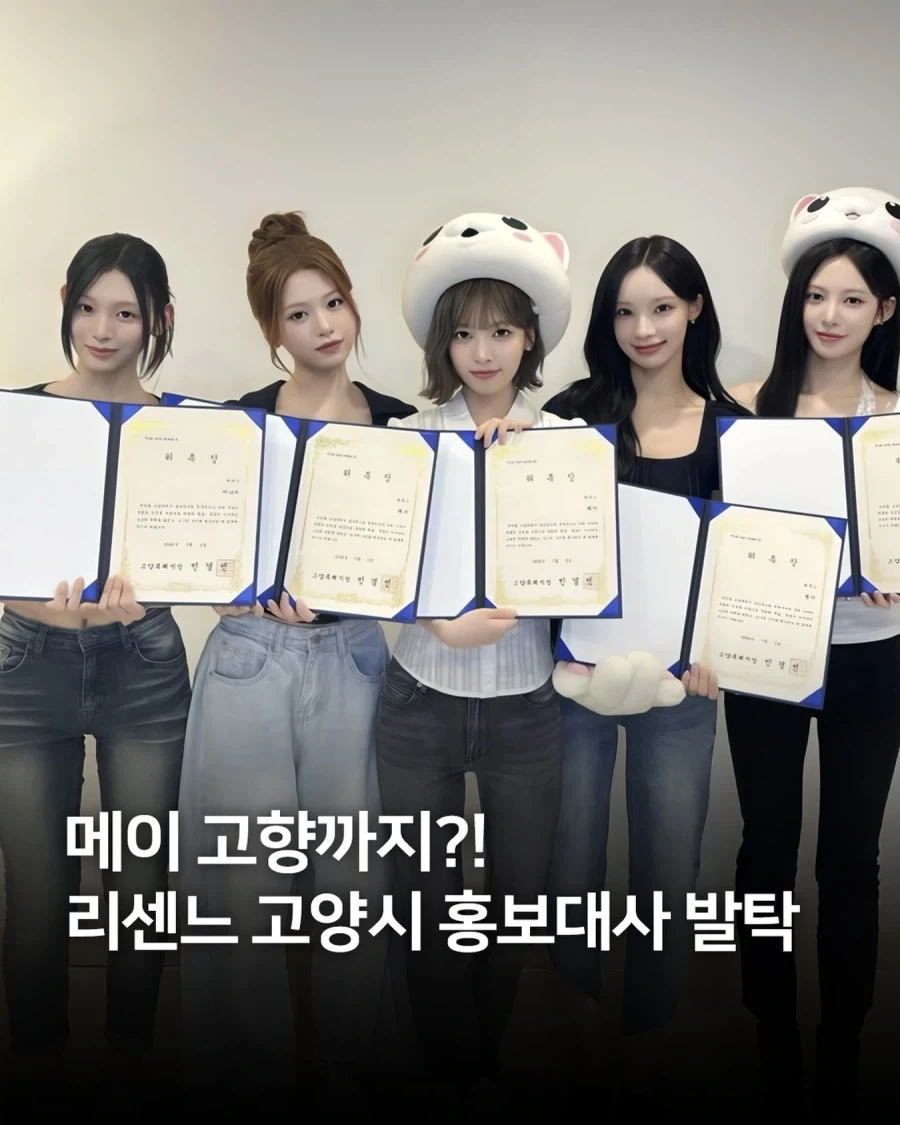 고양고양이 탈 모자쓰고 고양시 홍보대사 된 리센느