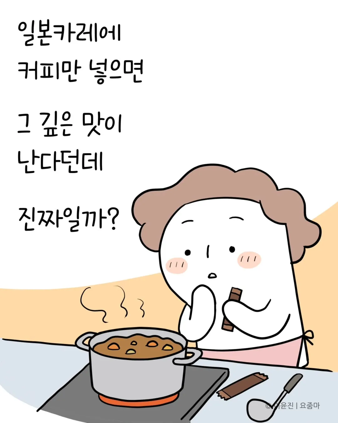 일본에서 먹었던 카레 맛 재현에 성공했다는 아주머니.…