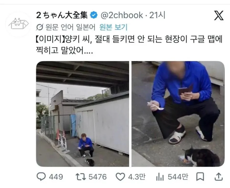 구글맵에 절대 들키면 안되는게 찍혀버린 일본 양아치