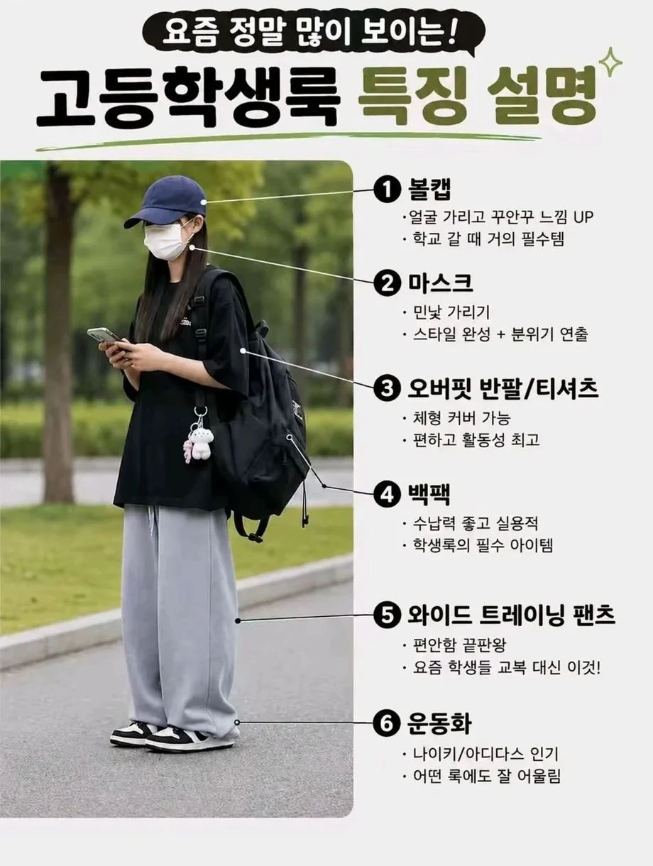 요즘 정말 많이 보이는 고등학생룩 특징.jpg
