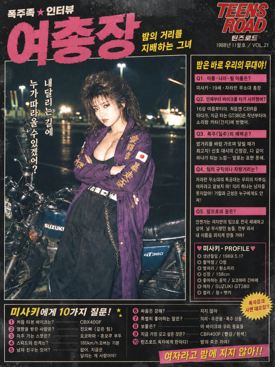 ㅇㅎ? AI로 만든 80년대 일본 여성 폭주족 매거진