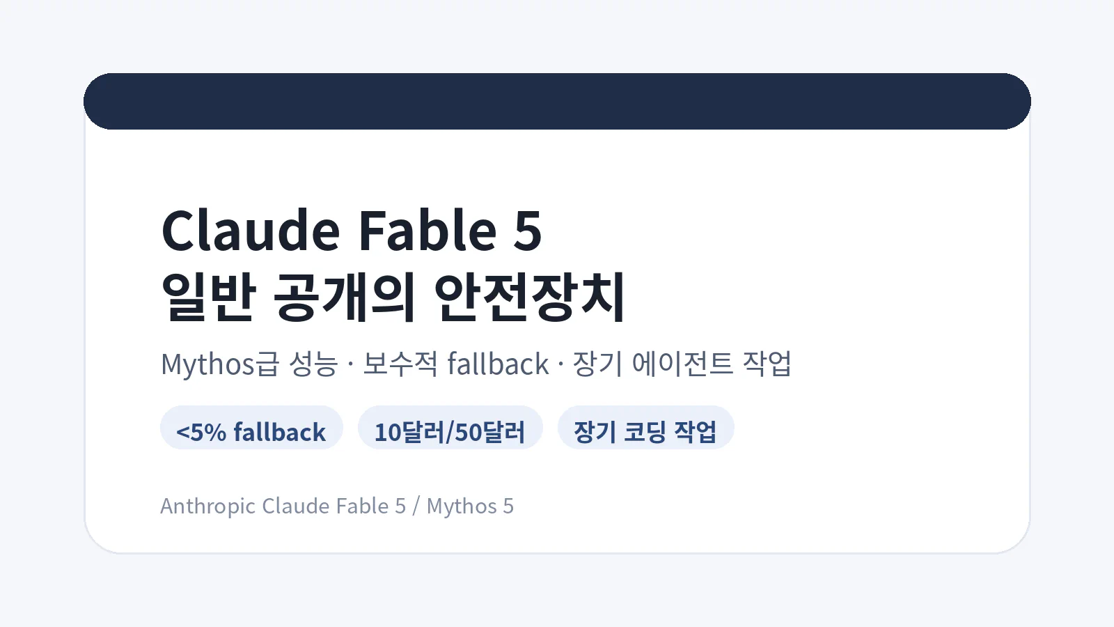 Claude Fable 5 공개: Mythos급 모델을 일반 공개하며 보수적…