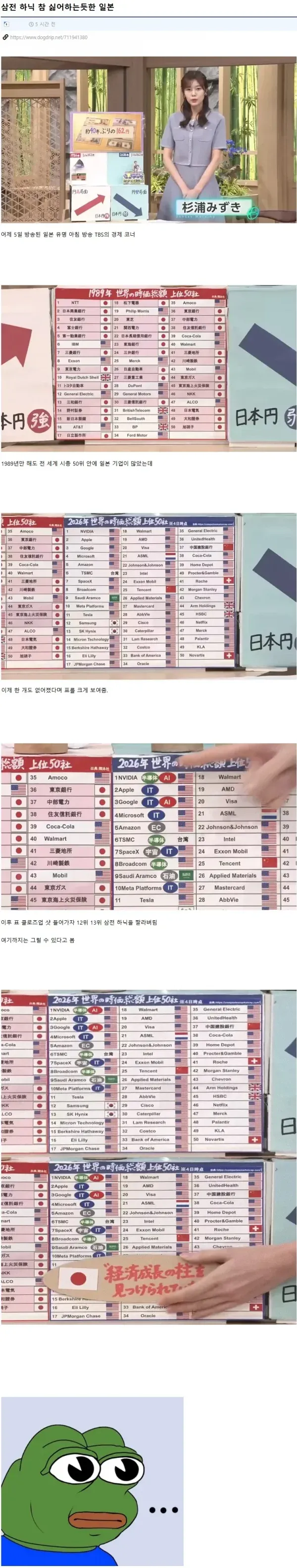 졸렬한거 티내는 일본 방송