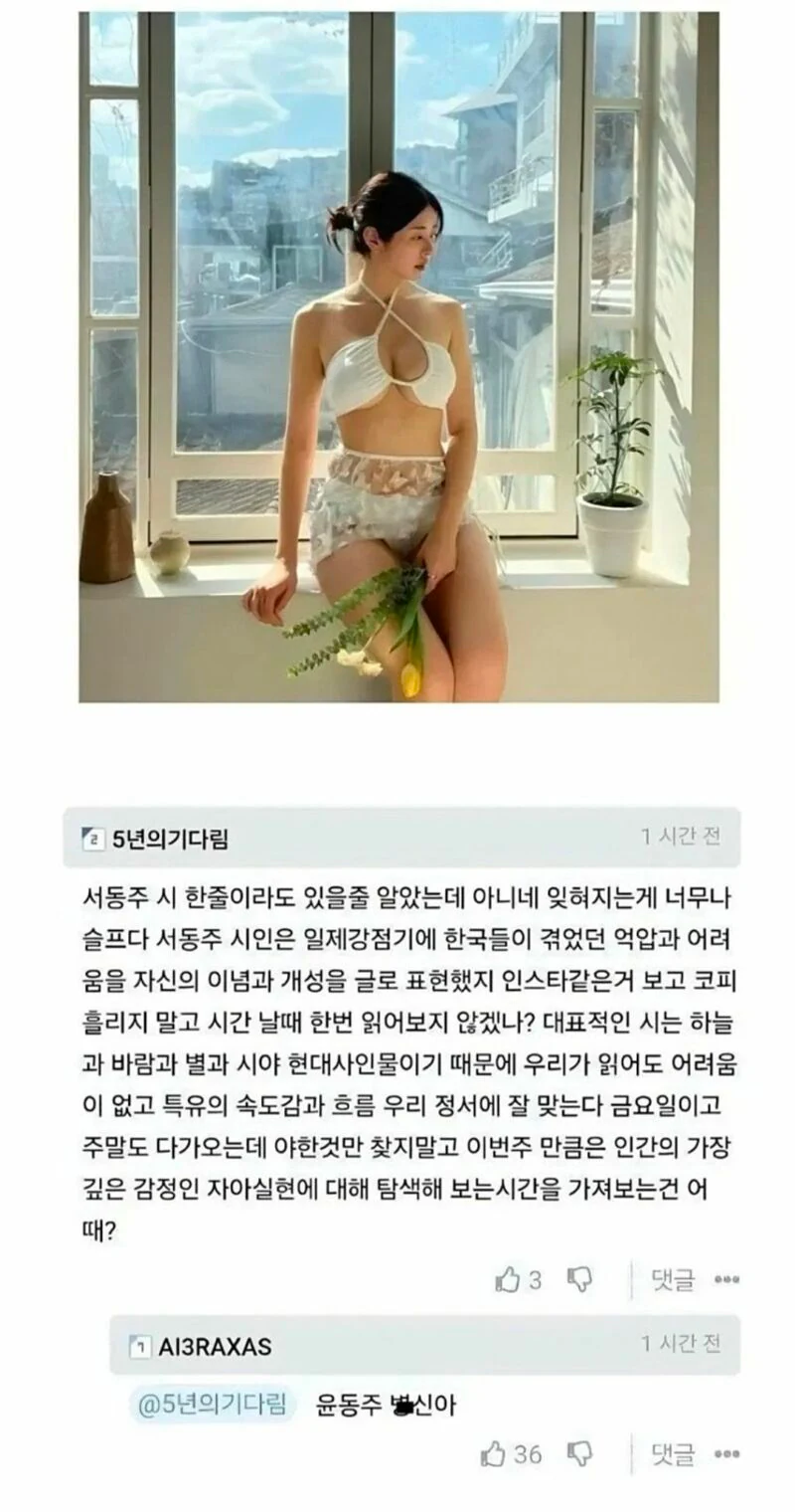 ( 19금 )서동주 사진에 달린 댓글
