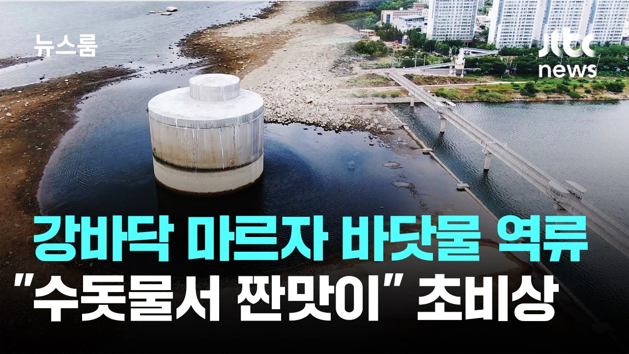 강바닥 마르자 바닷물 역류…"수돗물서 짠맛이" 초비상