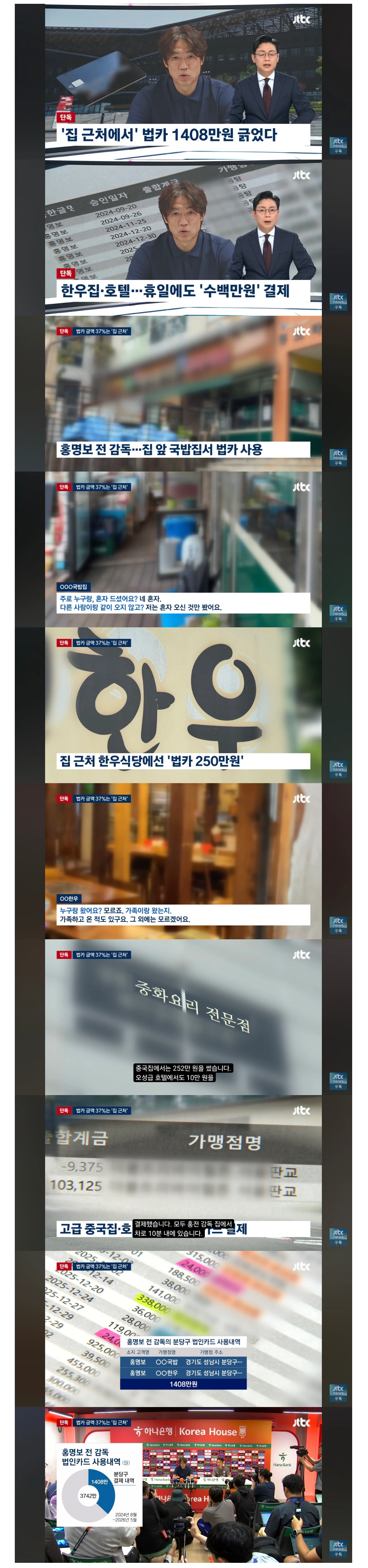 속보) 홍명보 법인카드 폭풍사용 ㄷㄷ