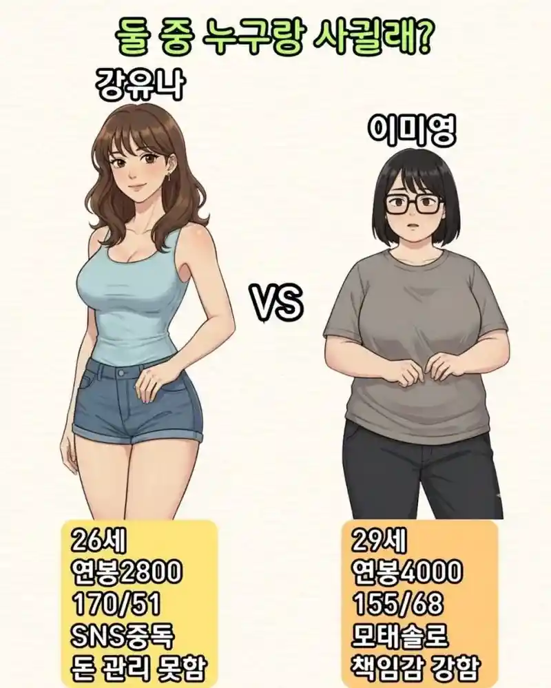 둘중 누구랑 사귈래?