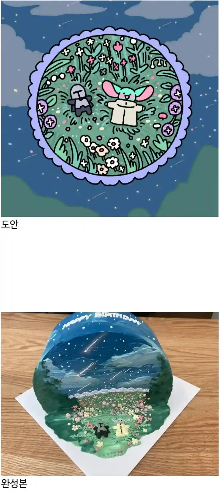 도안대로 제작 안한 주문 케이크 가게