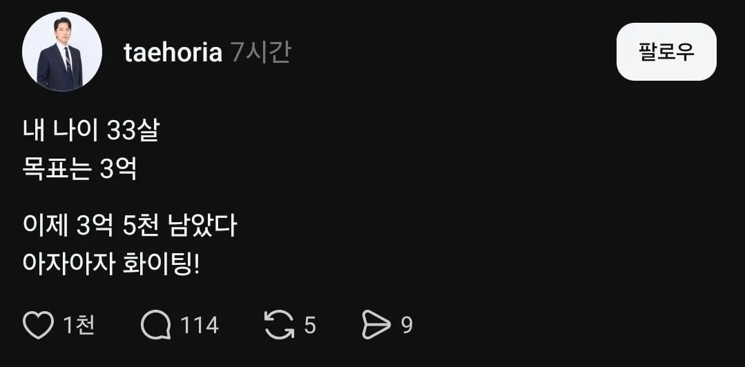 내 나이 33살! 목표는 3억!!