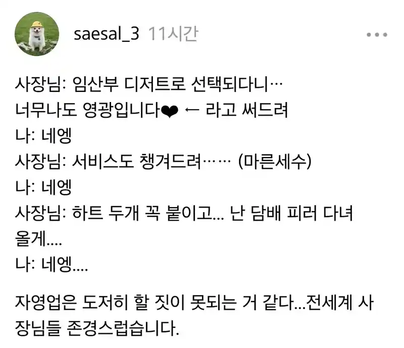 임산부 디저트로 선택되었습니다!!!