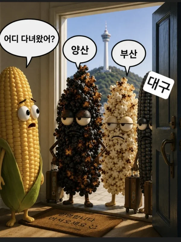 여행 다녀온 옥수수들(feat.경상도 날씨 근황)