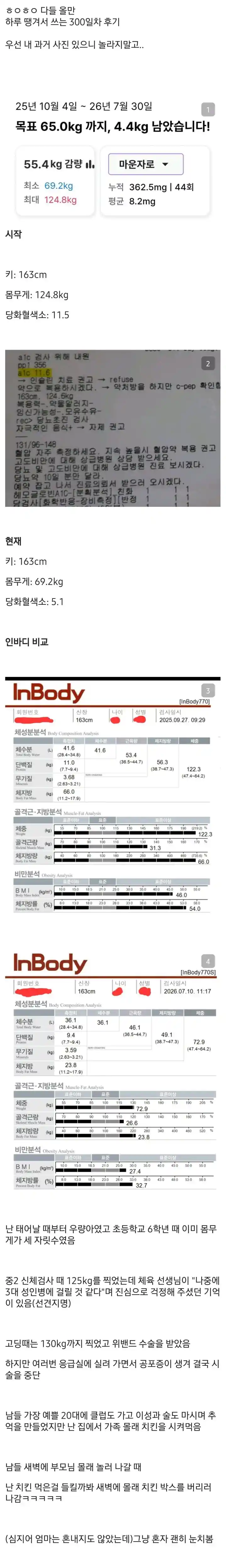 몸무게 124키로 마운자로 300일차 후기