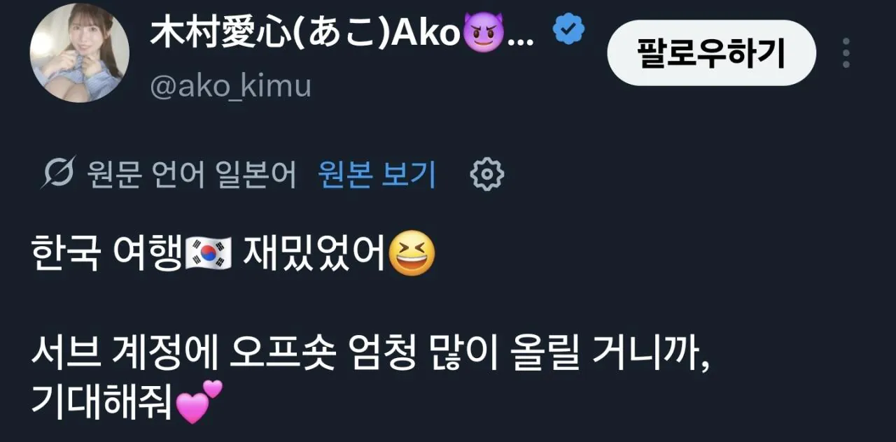 순수) 일본 여배우의 한국 탐방기