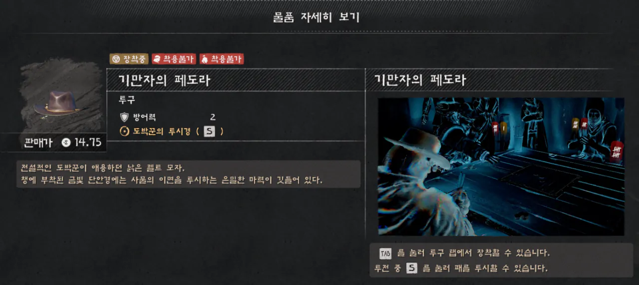 붉은사막 평경장 모자 등장
