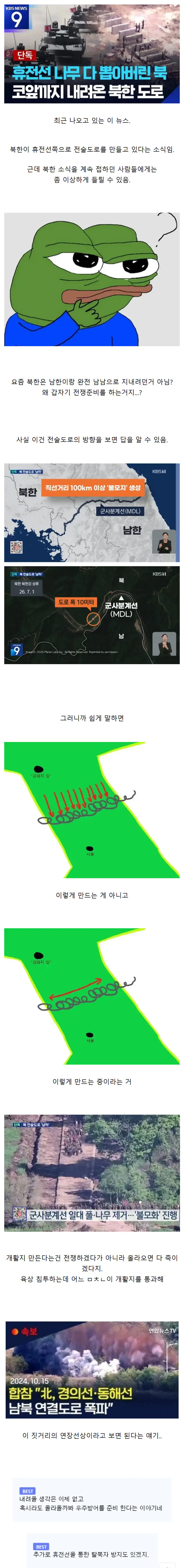 북한이 휴전선에 만들고 있는 '전술도로'의 진실