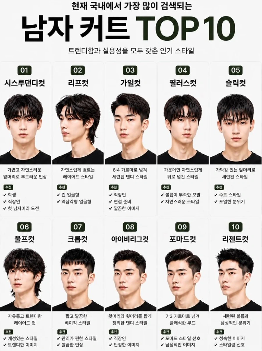 남자 커트 TOP