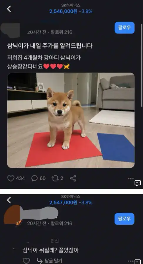 내일 삼전, 하이닉스 주가를 알려드립니다 jpg