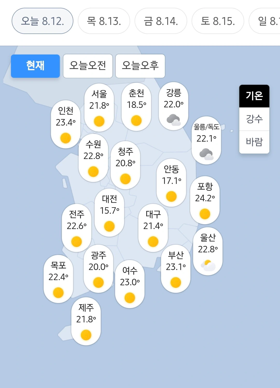 현재기온 상태