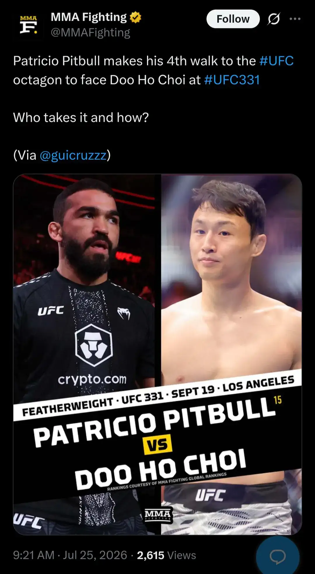 UFC 최두호 이번 경기 성사 과정 ㄷㄷ...JPG