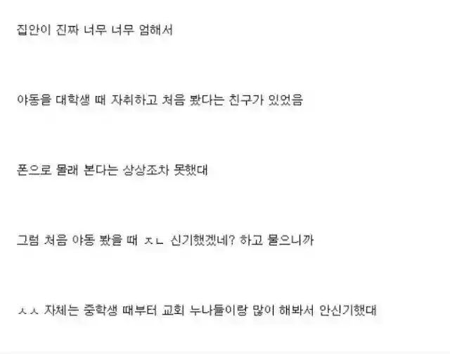 대학생때 야동을 처음 본 남성