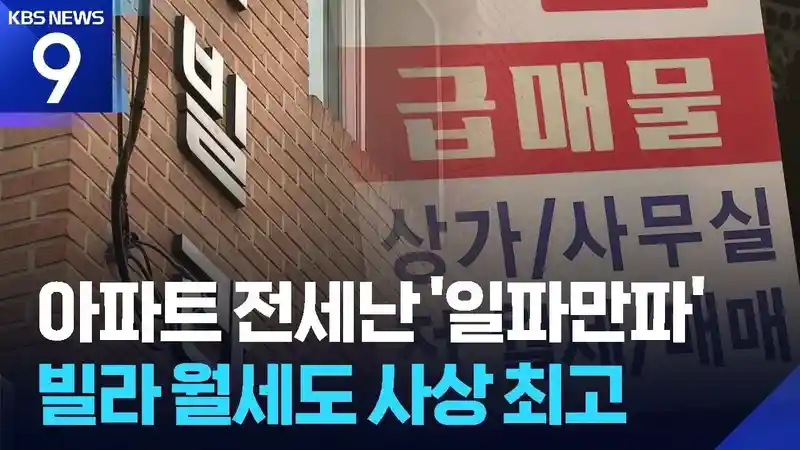 [속보] 빌라 월세도 폭등, 사상 최고치 달성 ㄷㄷㄷㄷㄷ