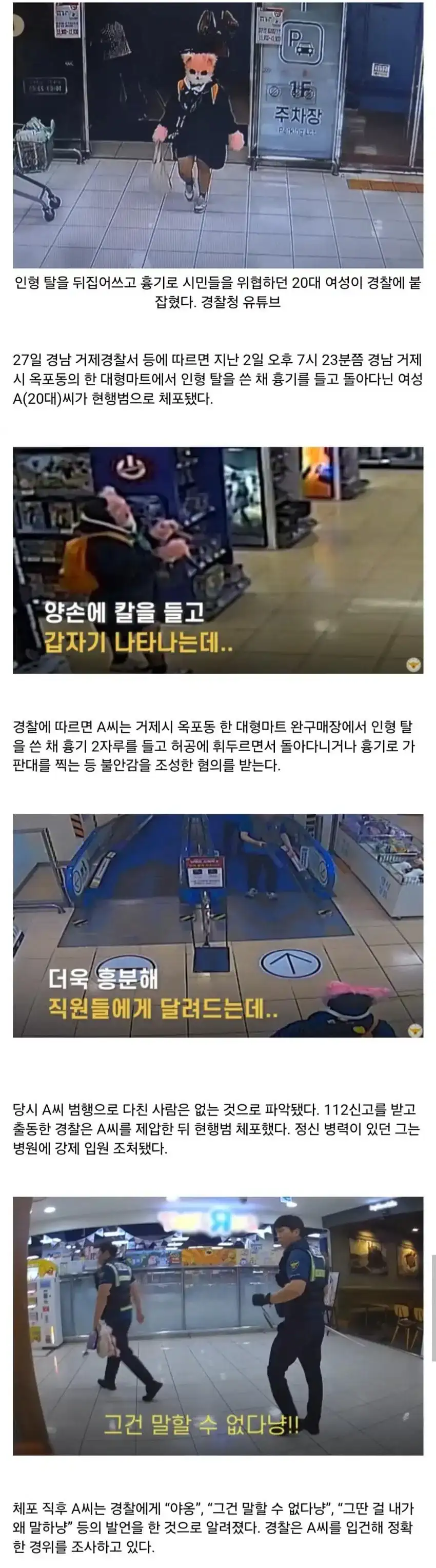 작년 여름에 있었던 흉기난동