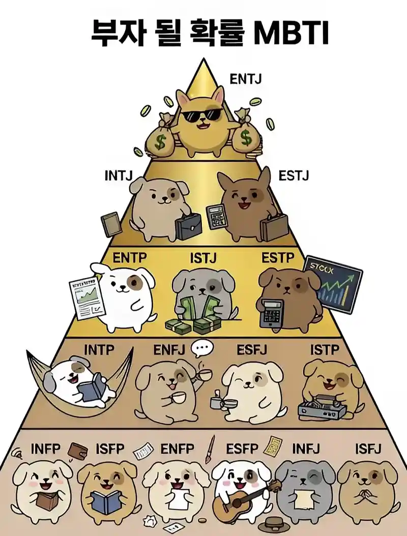 부자될 확률이 높은 MBTI 순위