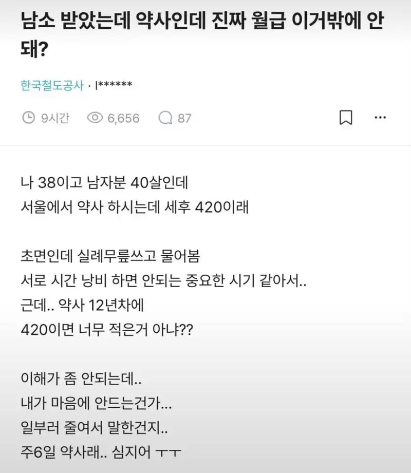 약사 소개받은 철도녀