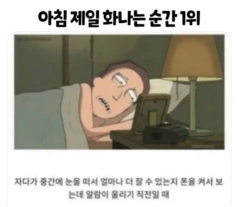 아침 제일 화나는 순간 1위