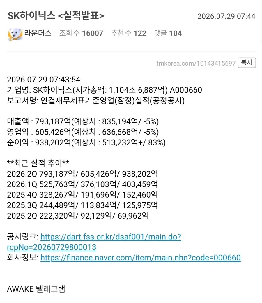 하이닉스 영업이익 60조
