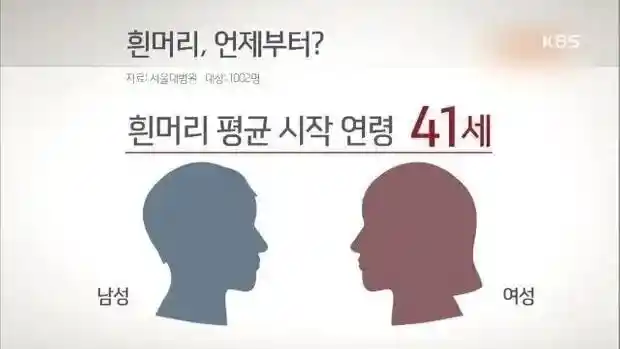 흰머리 평균 시작 연령