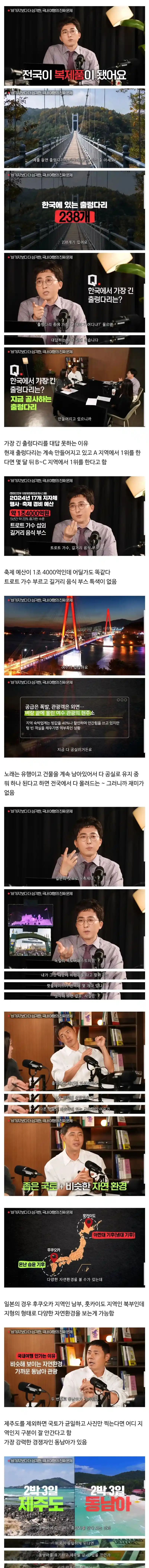 전국이 복제품이 되었다는 국내 여행의 진짜 문제점들