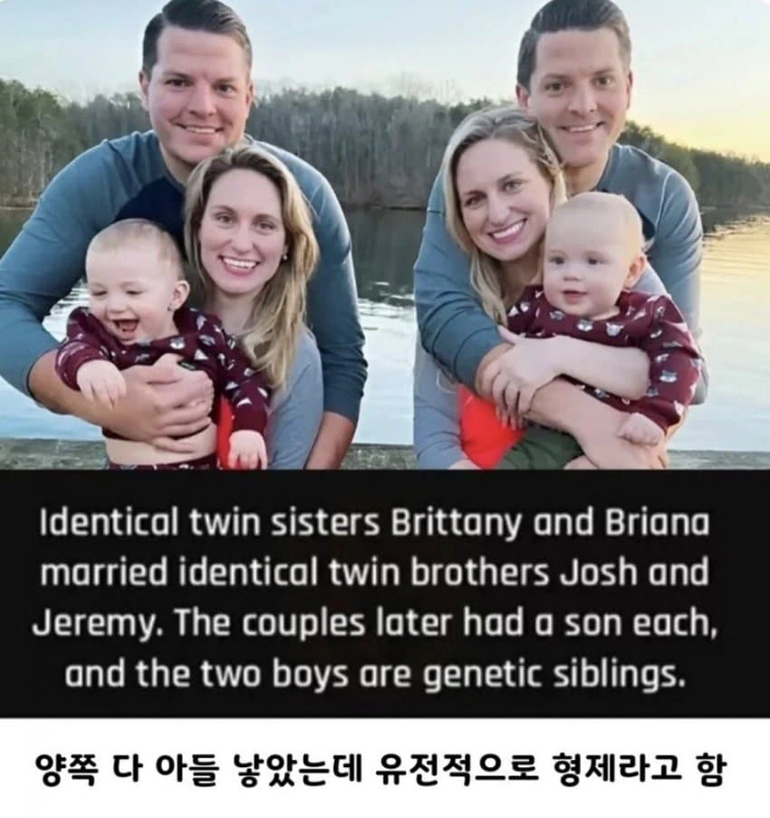 일란성 쌍둥이끼리 결혼한 결과