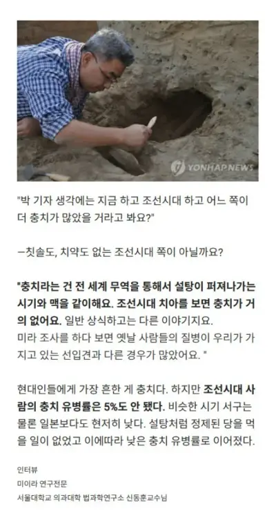 조선시대 사람들 치아 상태