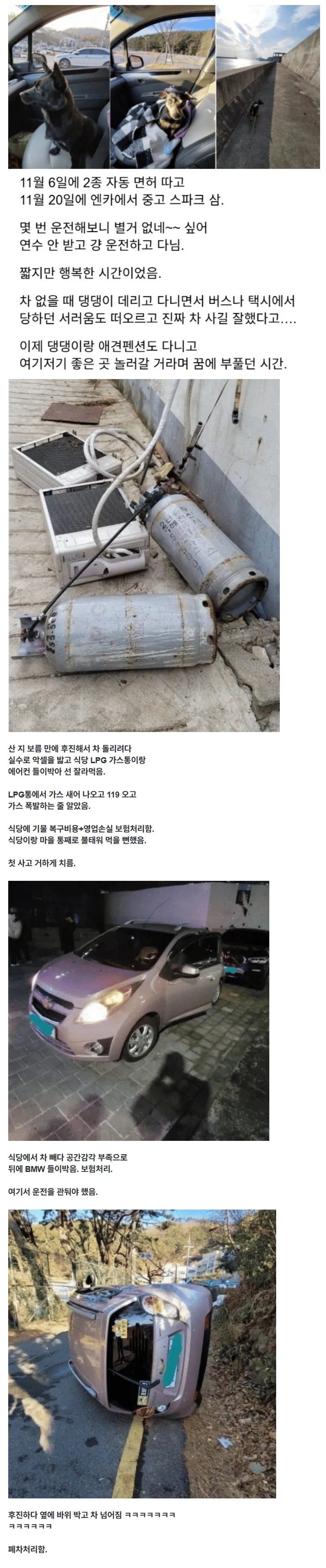 면허 따고 2주 만에 경차 산 사람의 최후