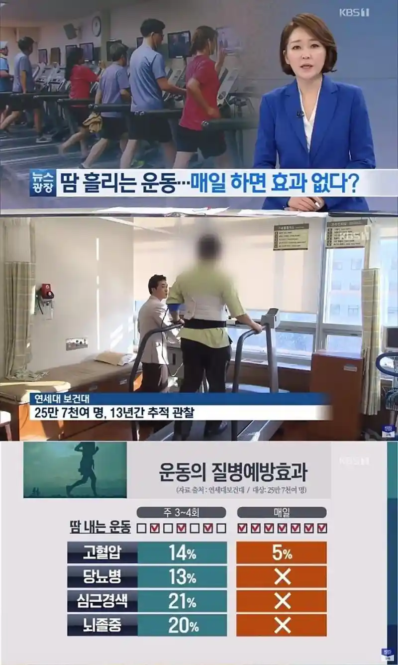 땀 흘리는 운동 매일하면 효과ㄴㄴ