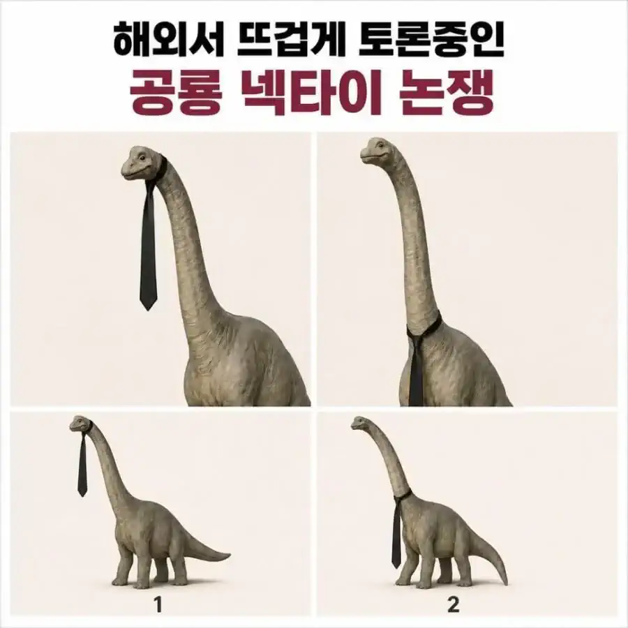 해외에서 논란이라는 공룡넥타이 ㄷㄷ
