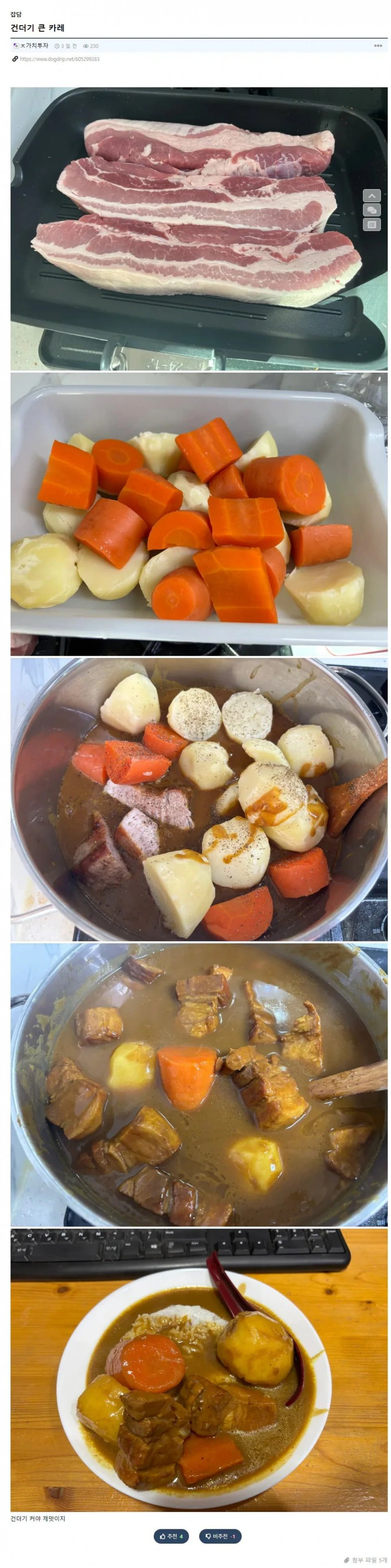 상남자의 카레 만들기