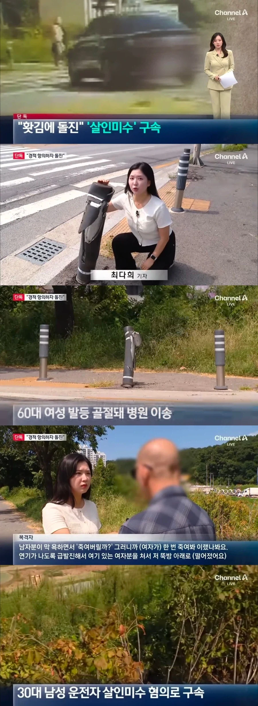 경적 항의해 홧김에 돌진한 차주 살인미수로 구속