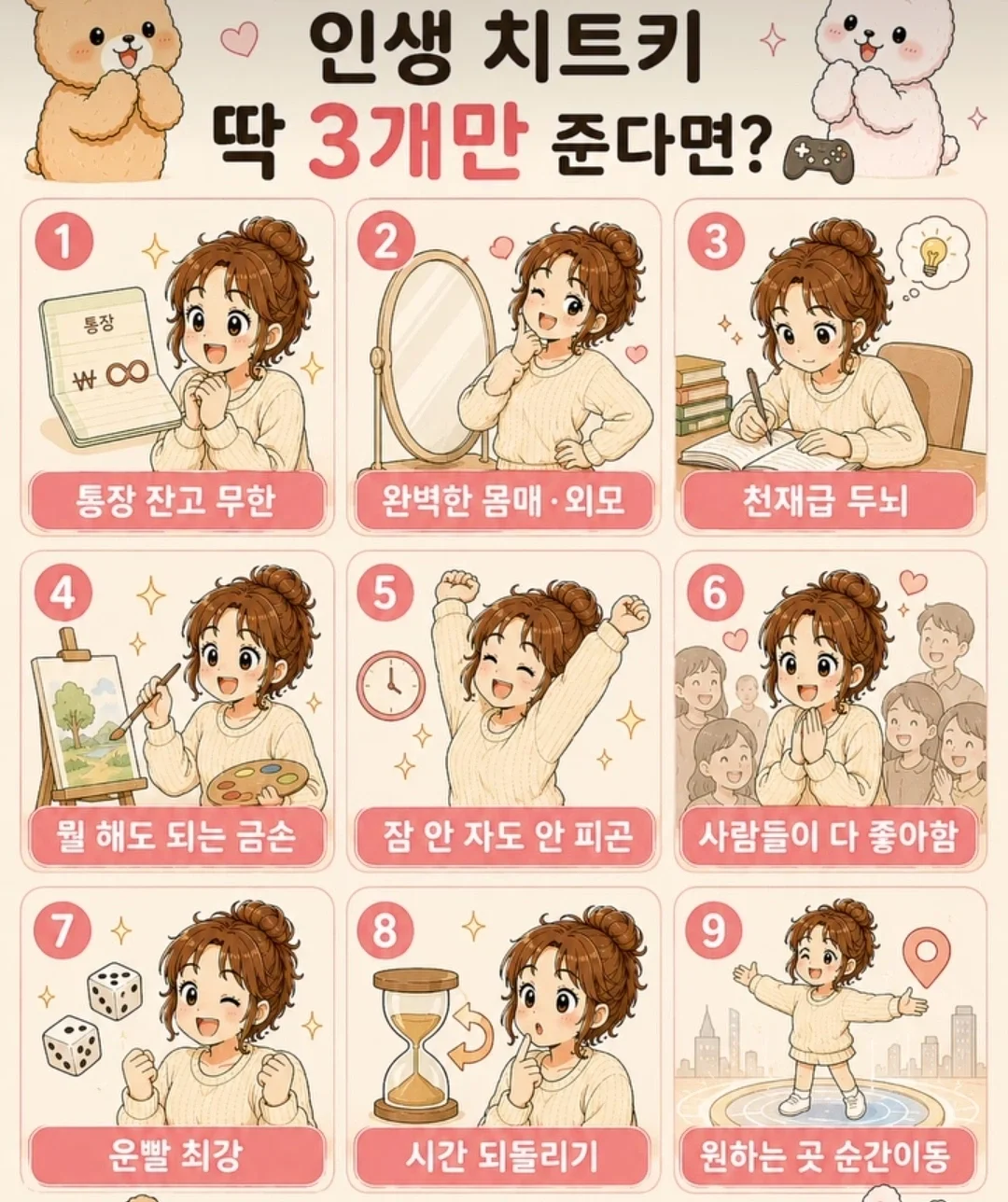 의견이 갈리는 인생 치트키 3개 골라보기
