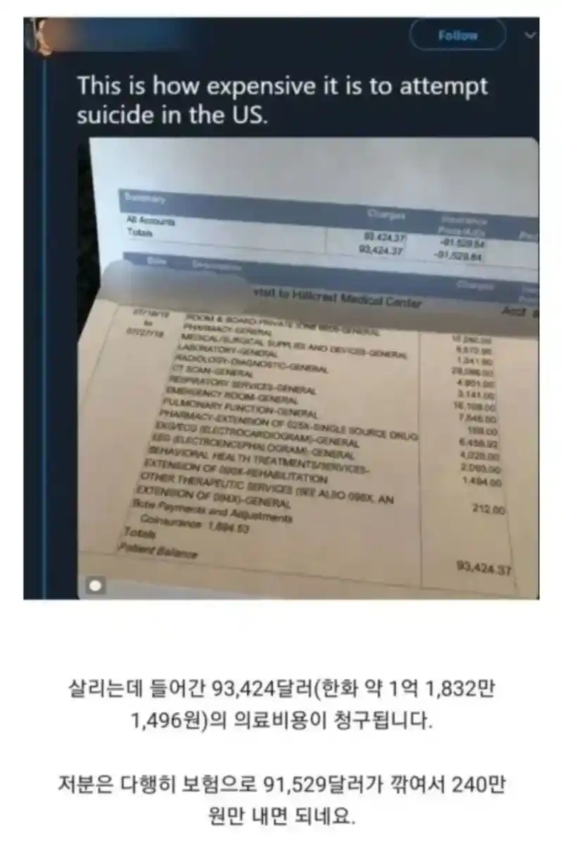 미국에서 살자 실패하면 받는 것