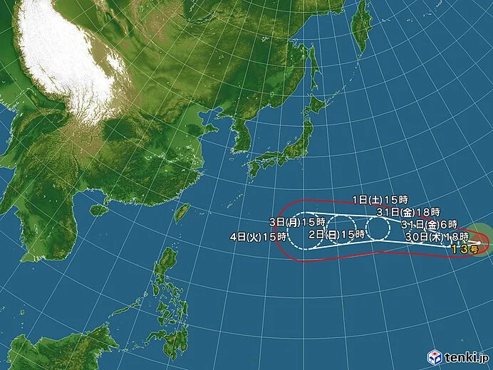 13호 태풍 돌핀 예상 경로
